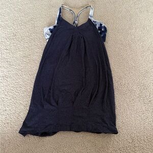 Chic Navy athletic tank with built in sports bra